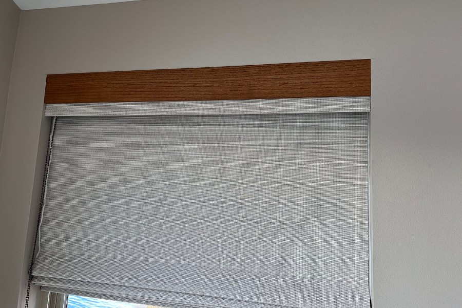 Contrasting Wood Trim Valance